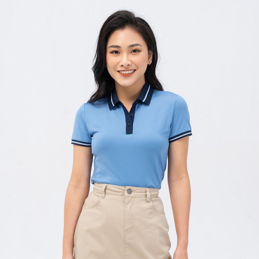 Áo polo nữ YODY thun coolmax thoáng mát áo phông polo bo cổ phối màu APN5304
