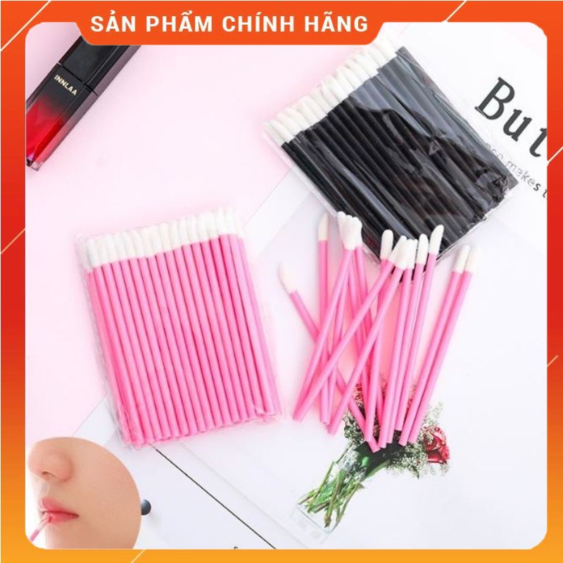 Cọ mềm 50 cây, tăm bông vệ sinh mi, tăm tháo mi đầu to Thiên Di Nail