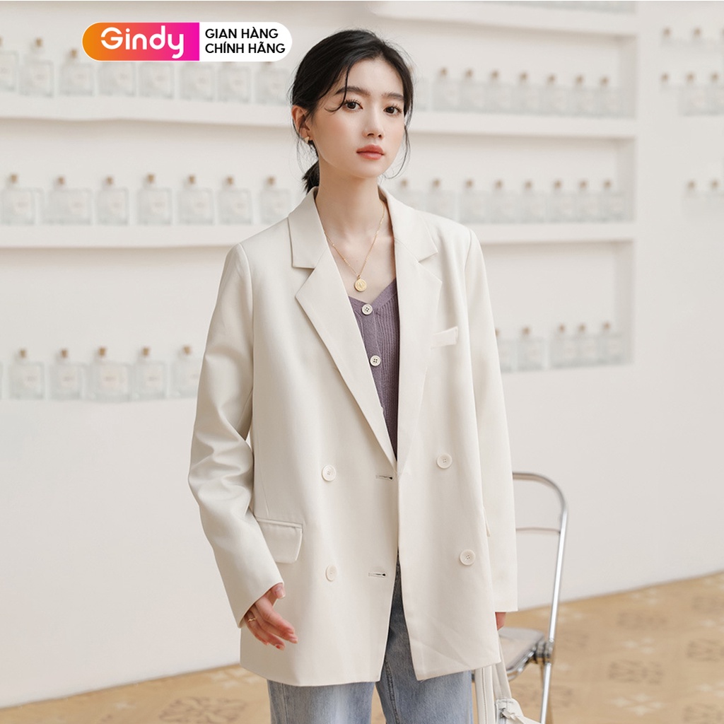 Áo khoác blazer nữ GINDY vest thời trang tay dài có đệm vai thời trang thu đông Hàn Quốc A025