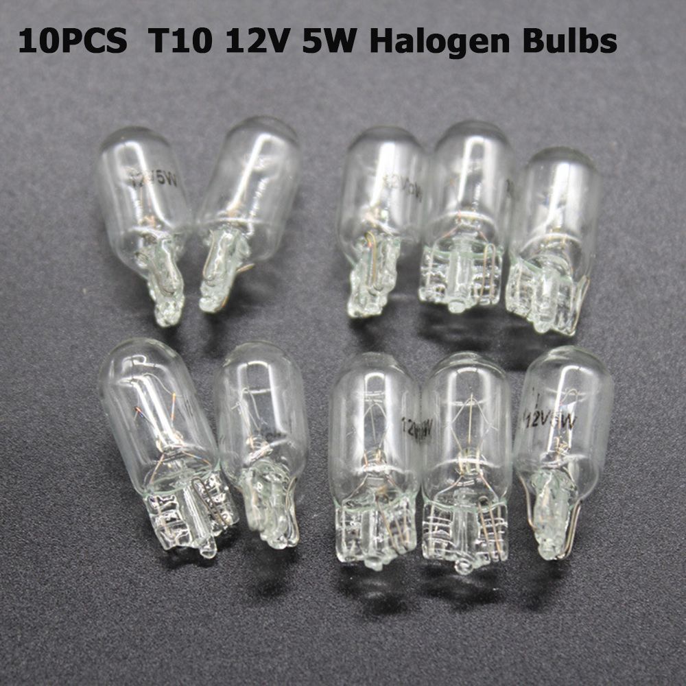 10 Bóng đèn halogen 5W 12V T10 W5W 194 168 ánh sáng trắng ấm nhiều màu dành cho xe ô tô