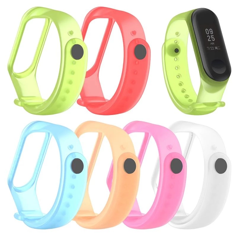 Color Clear Strap For Xiaomi Mi Band 3 4 5 6 Replaceable Bracelet