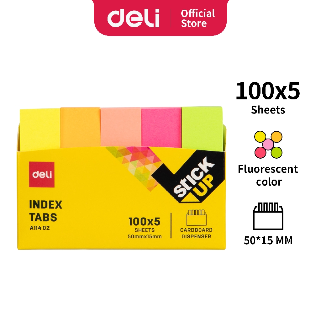 Set 100 Tấm Nhựa Ea11402 In Chữ Deli Index Tab Tiện Dụng