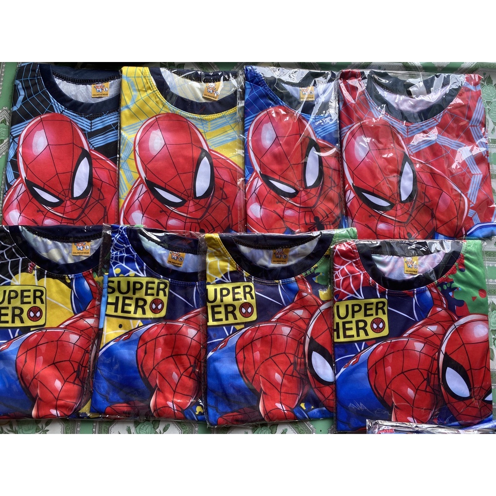 Combo 3 bộ, Quần áo HÓA TRANG Siêu nhân anh hùng in 3d có tay - không kèm mặt nạ size 20-25kg