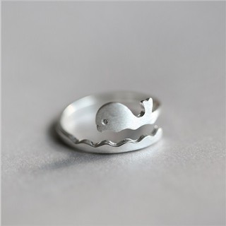 Nhẫn Bạc Italy 925 Cute Whale thiết kế xinh xắn tự điều chỉnh size - Florence by T
