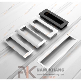 Tay nắm âm nhôm cửa tủ NK004 (Màu Nhôm Mờ)