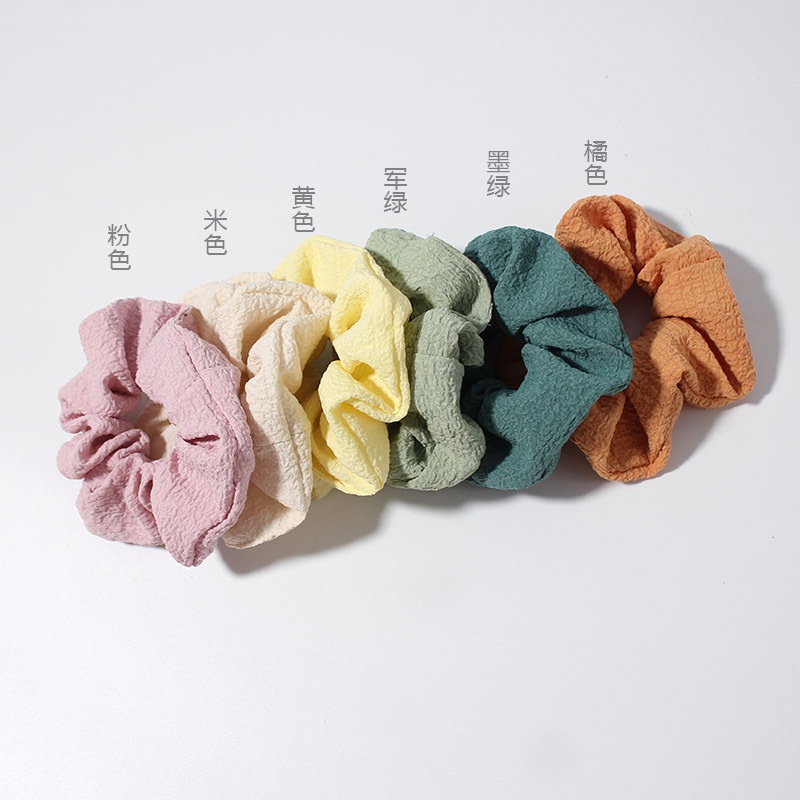 Dây Buộc Tóc Gân Trơn Scrunchies, Dây Cột Tóc Gân Trơn Phong Cách Hàn Quốc