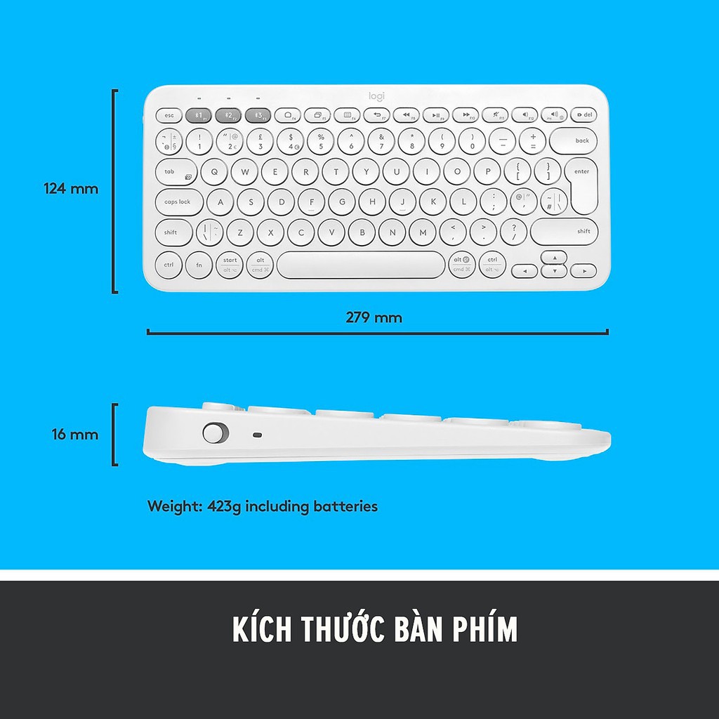 Bàn Phím Bluetooth Logitech K380 Multi-Device - Hàng Chính Hãng