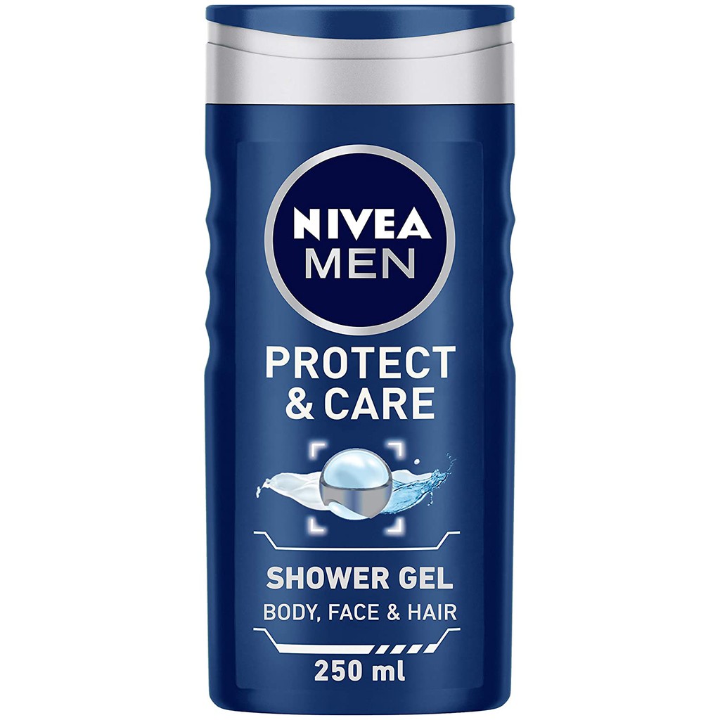 Sữa Tắm, Gội, rửa mặt 3 in 1 dành cho nam Nivea men protect and care nội địa Đức(250ml)