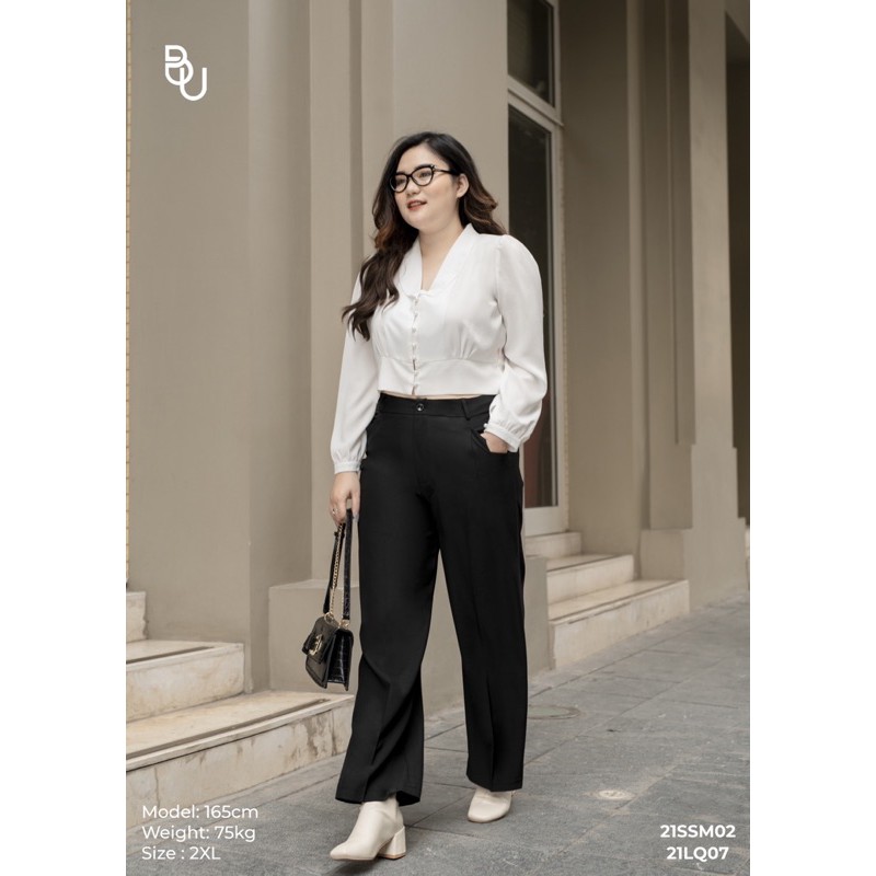Quần suông túi chữ V BIG SIZE 55kg đến 95kg - 21LQ07 - [BUstu Bigsize]