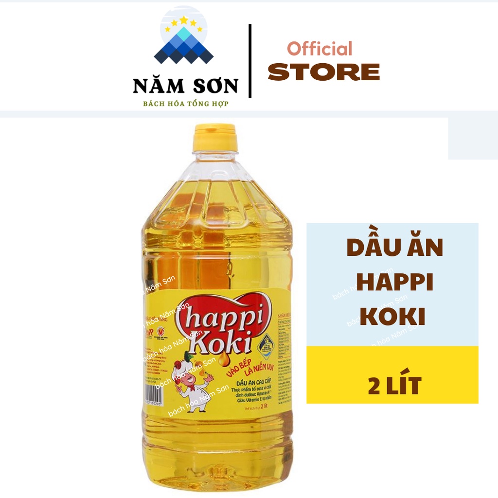 Dầu ăn cao cấp Happi Koki chai 2 lít