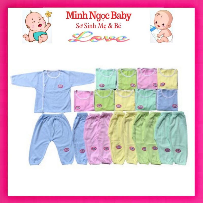 QUÀN ÁO SƠ SINH🌹FREESHIP🌹Sỉ lố 30 bộ Babyborn sơ sinh cài lệch đủ size 1-2-3 cho bé sơ sinh đến 6.5kg