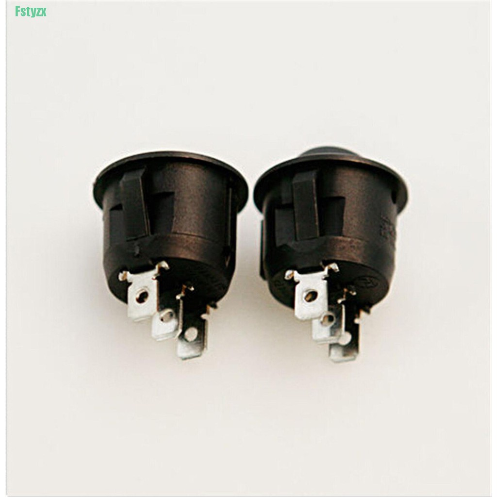 fstyzx 10PCS Mini Round Black 3 Pin SPDT ON-OFF Rocker Switch Snap-in