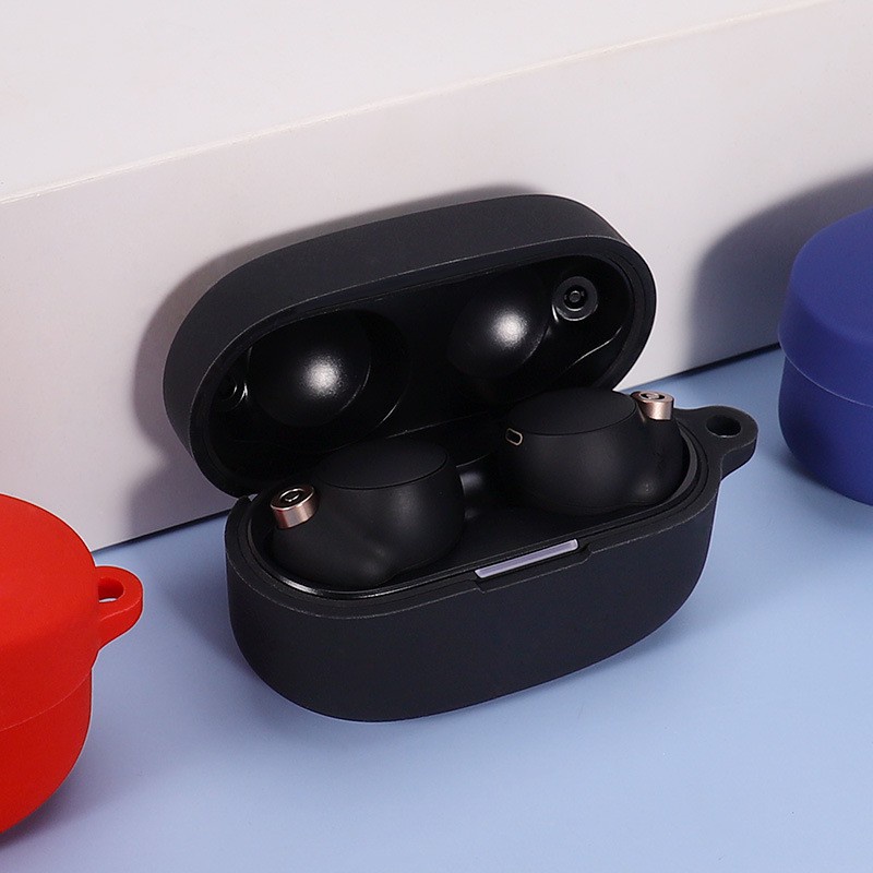 Vỏ bảo vệ hộp đựng tai nghe bằng silicon TPU kèm mềm móc chống thất lạc cho SONY WF-1000XM4