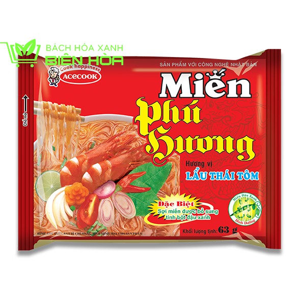 Thùng Miến Phú Hương Acecook 4 loại (24 gói x 58g)