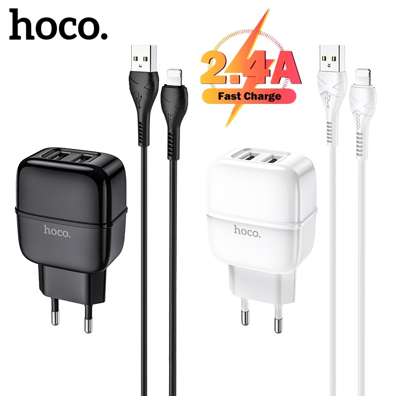 Cốc Sạc Nhanh HOCO C77A Hai Cổng USB Cho iP 5V 2.4A Phích Cắm EU
