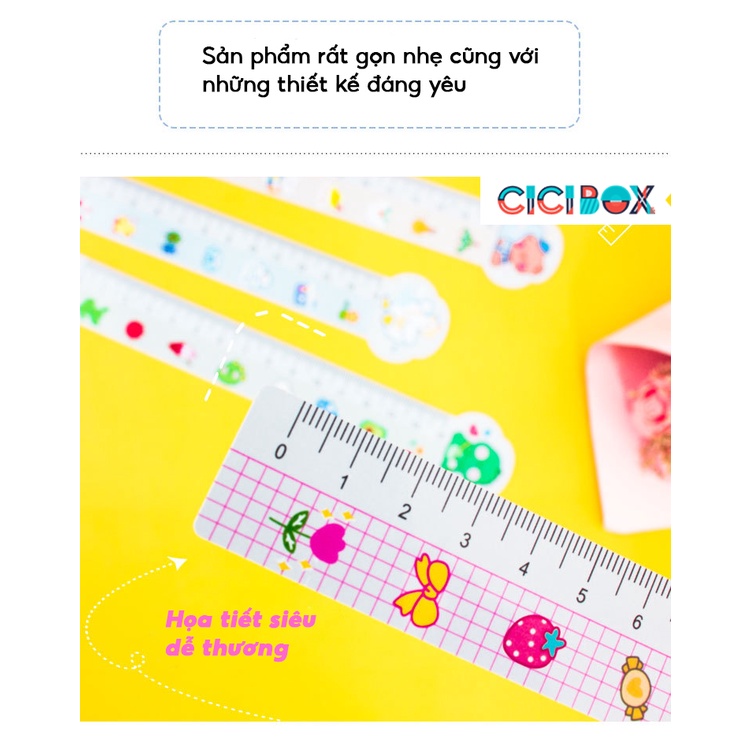 Thước kẻ học sinh hình dáng đáng yêu Thước đo dùng cho học tập CICIBOX