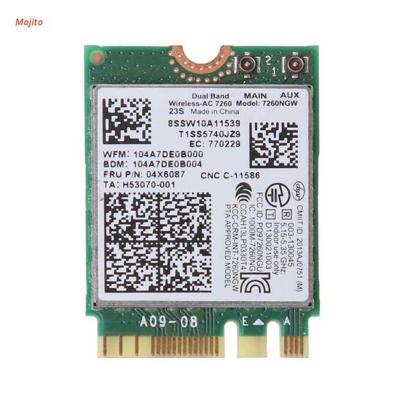 Mojito For In-tel 7260NGW 7260AC 2.4/5G BT4.0 FRU 04X6007 04W3806 WiFi Wireless Card for Thinkpad X250 x240 x240s x230s t440 w540 t540 Yoga y50