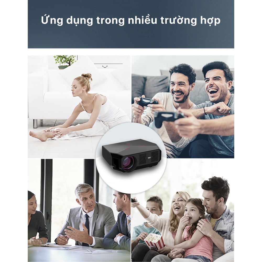 Máy Chiếu Thông Minh Swanfilm XS7 4K 1920x1080P Full HD loa HiFi màn hình lớn 200"