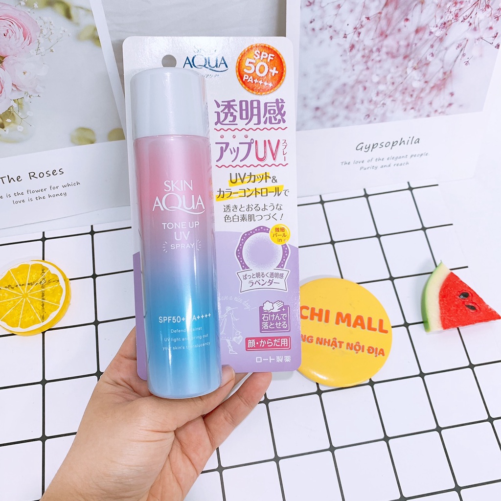 Xịt Chống Nắng SKIN AQUA Tone Up UV SPF50+ PA++++ Lọ 70g