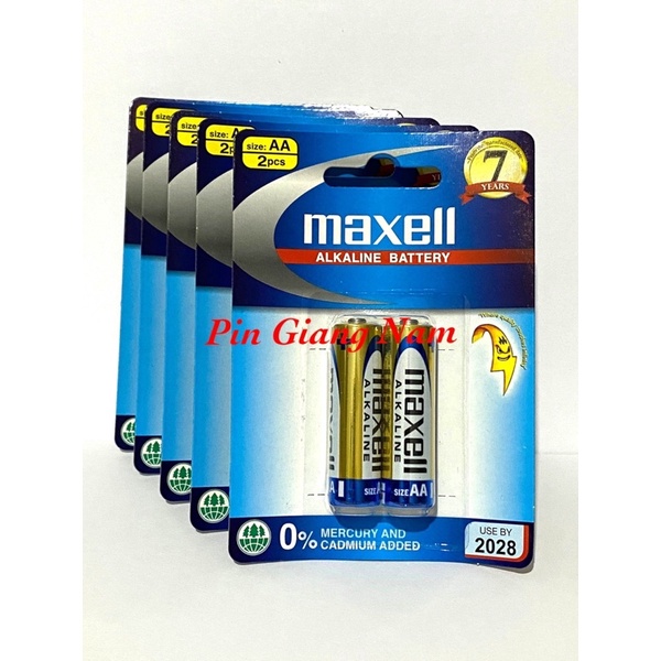 Pin Maxell Alkaline AA LR6 GD/ Pin tiểu Maxell Alkaline vỉ 2 viên