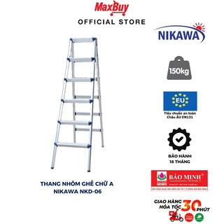 Thang nhôm chữ A Nikawa NKD-06 NEW, 6 bậc, nhập khẩu Nhật Bản, bảo hành chính hãng 18 tháng