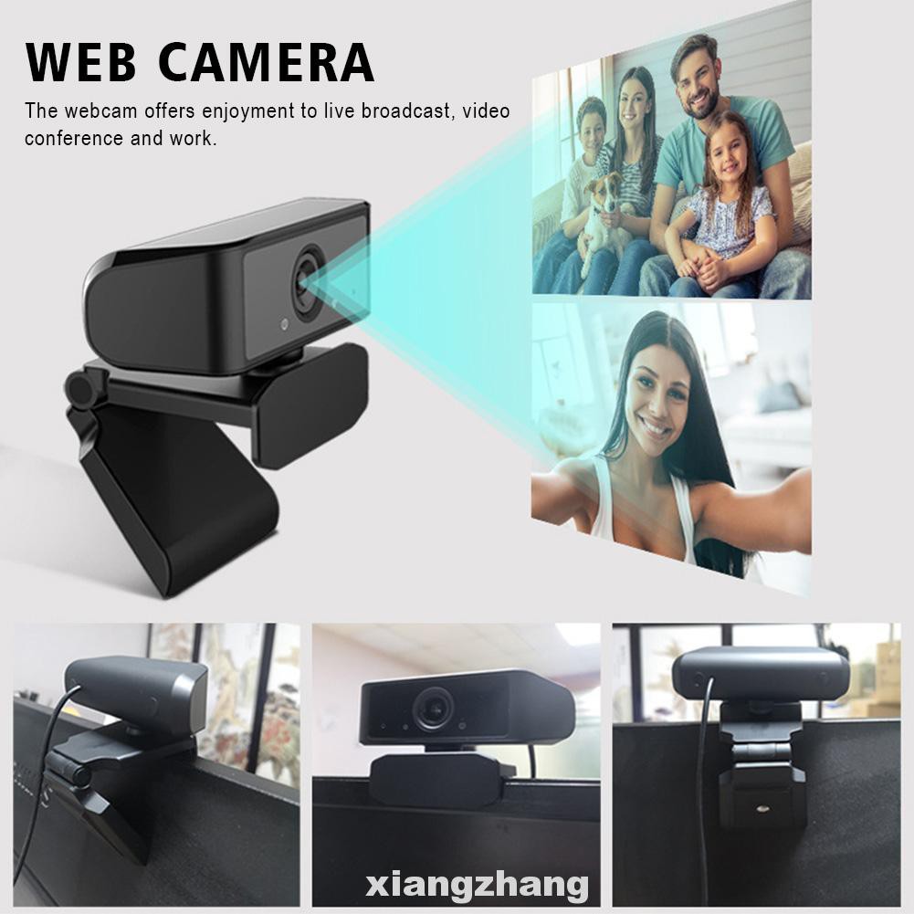 Bộ phụ kiện camera thu hình ảnh có mic thu âm và chân đứng cho máy tính tại nhà và văn phòng