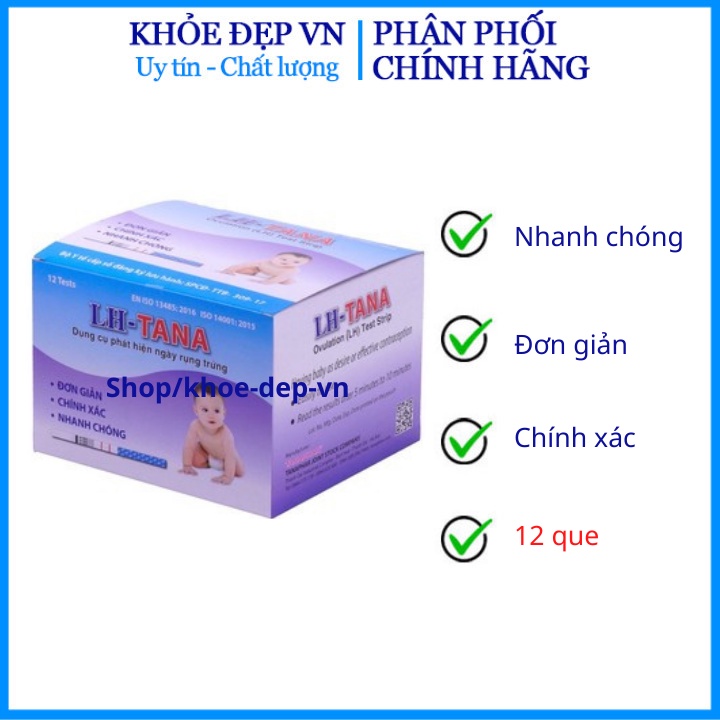 1 hộp que thử rụng trứng LH - Tana - Dụng cụ phát hiện ngày rụng trứng - nhanh chóng - đơn giản và chính xác