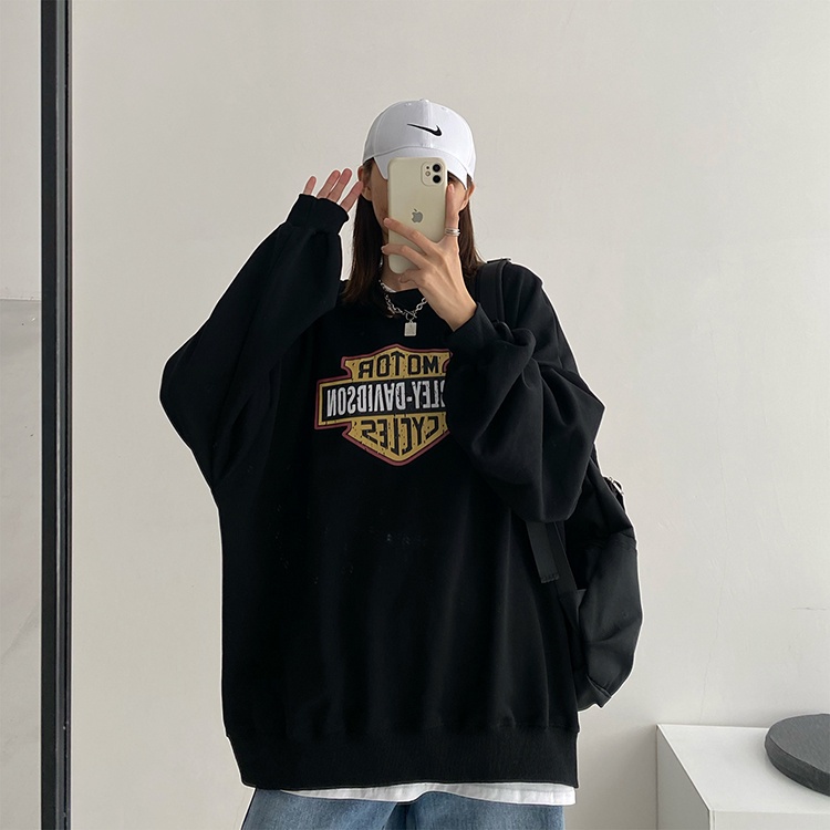 Áo sweater dáng rộng phong cách Harajuku thời trang thu đông mới cho nữ 2021