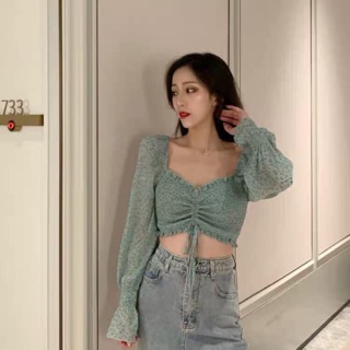 Áo croptop nhún ngực ♥️