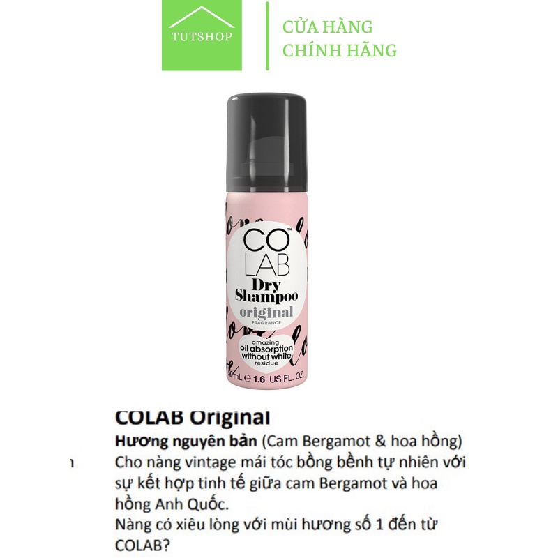 Dầu Gội Khô COLAB Dry SHampoo 50ml