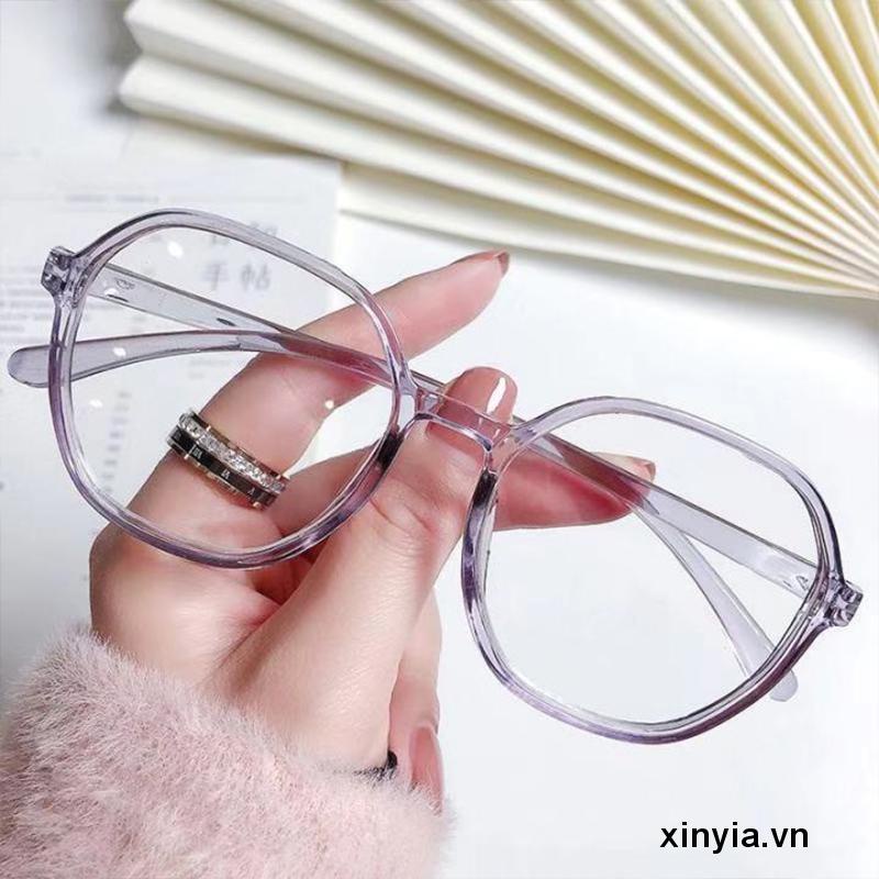 🌺Mắt Kính Chống Ánh Sáng Xanh Tròng Phẳng Trong Suốt Thiết Kế Đơn Giản Thời Trang Retro