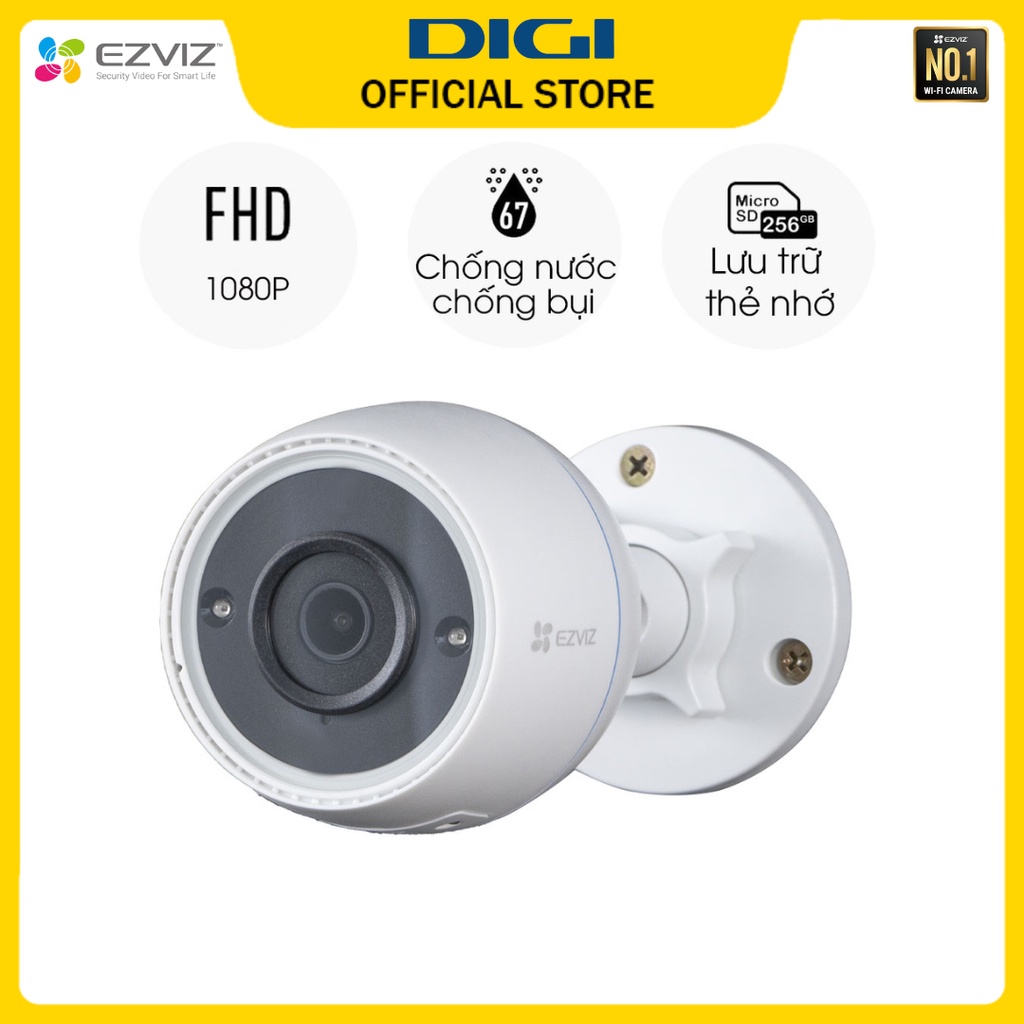 [DIGI] Camera Wifi Ngoài Trời EZVIZ C3TN (Mẫu Mới Thay C3WN 2MP) - 1080P Siêu Nét Chống Nước Tuyệt Đối, Bảo Hành 2 Năm