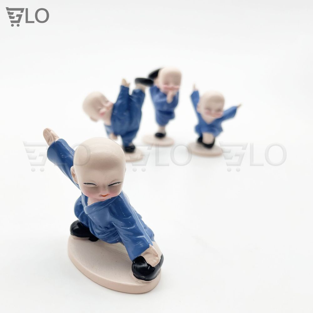 Combo 4 Tượng Chú Tiểu Đánh Võ, Thiếu Lâm Tự Múa Võ La Hán Quyền