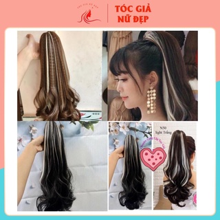 Tóc giả ngoặm uốn đẹp 🎁 FREESHIP 🎁tóc giả line bạch kim - n50