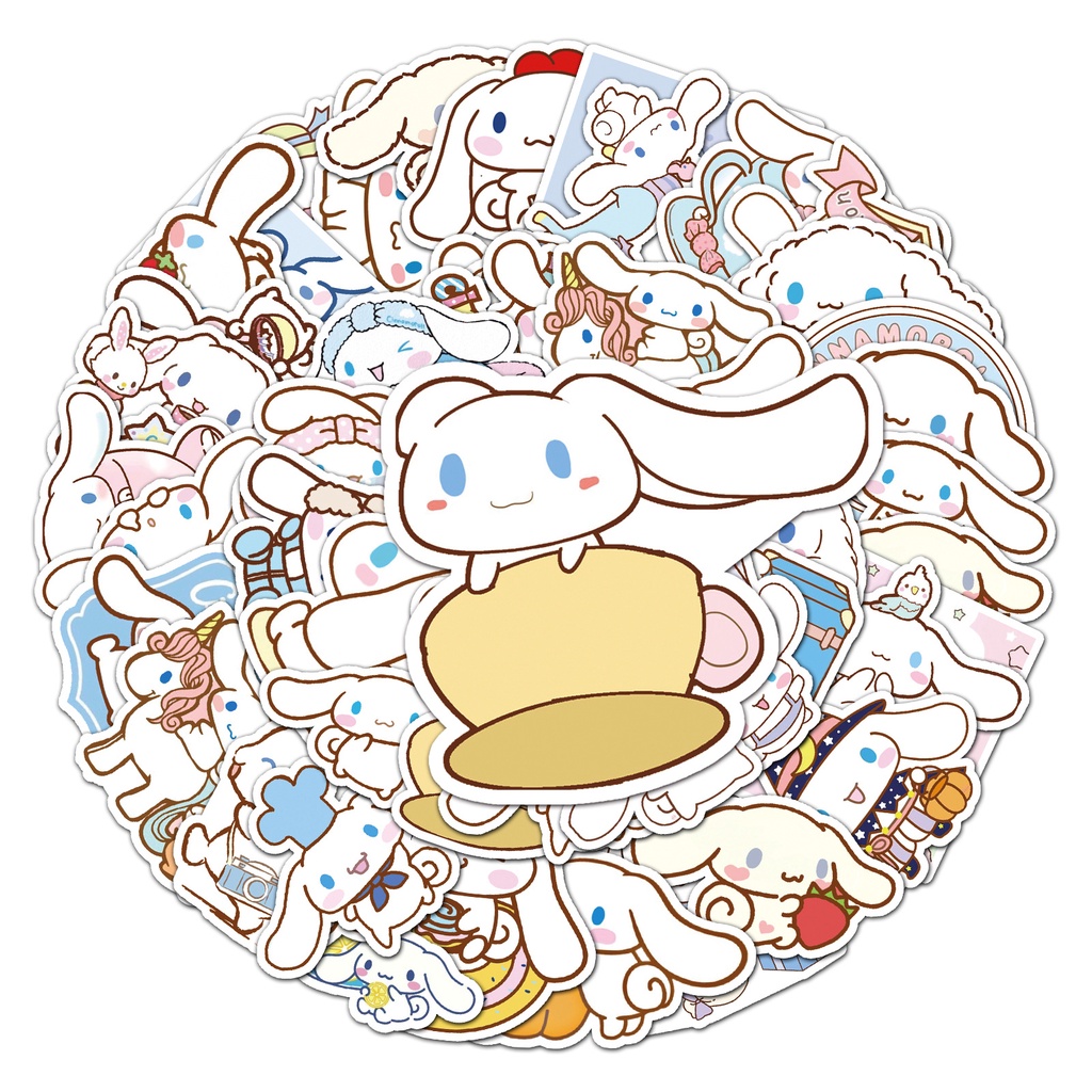 SANRIO Bộ 50 Miếng Dán Hoạt Hình Trang Trí Va Li