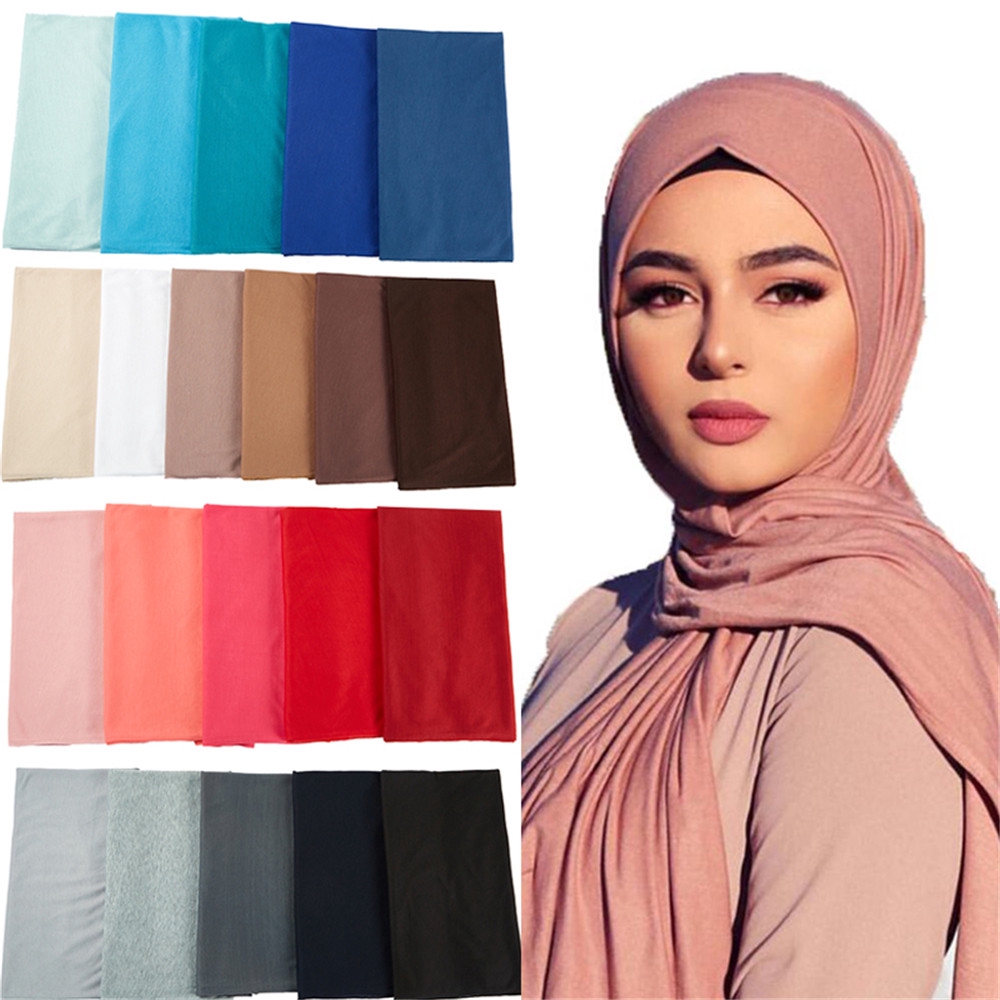 Khăn Choàng Hijab Màu Trơn Cho Phụ Nữ Hồi Giáo