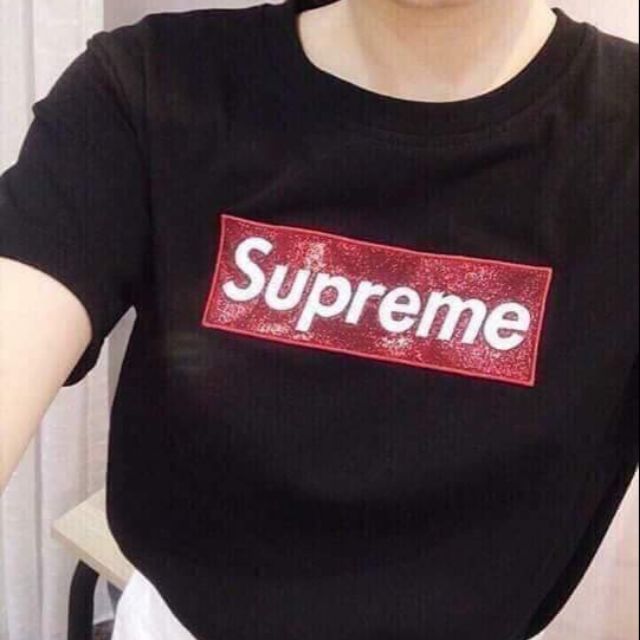 Áo supreme màu đen kim sa cực đẹp