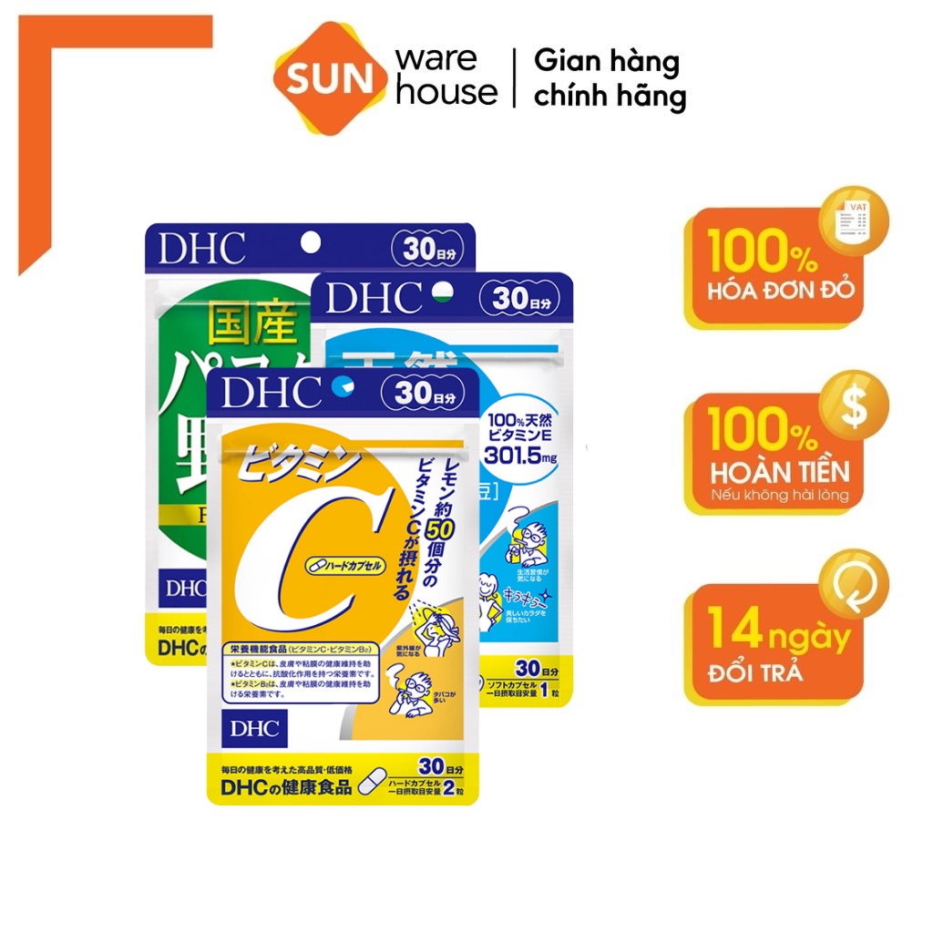 Combo Viên Uống DHC Viatmin C, DHC Vitamin E Và DHC Perfect Vegetable Tăng Cường Đề Kháng, Thanh Nhiệt Cơ Thể - 30 Ngày