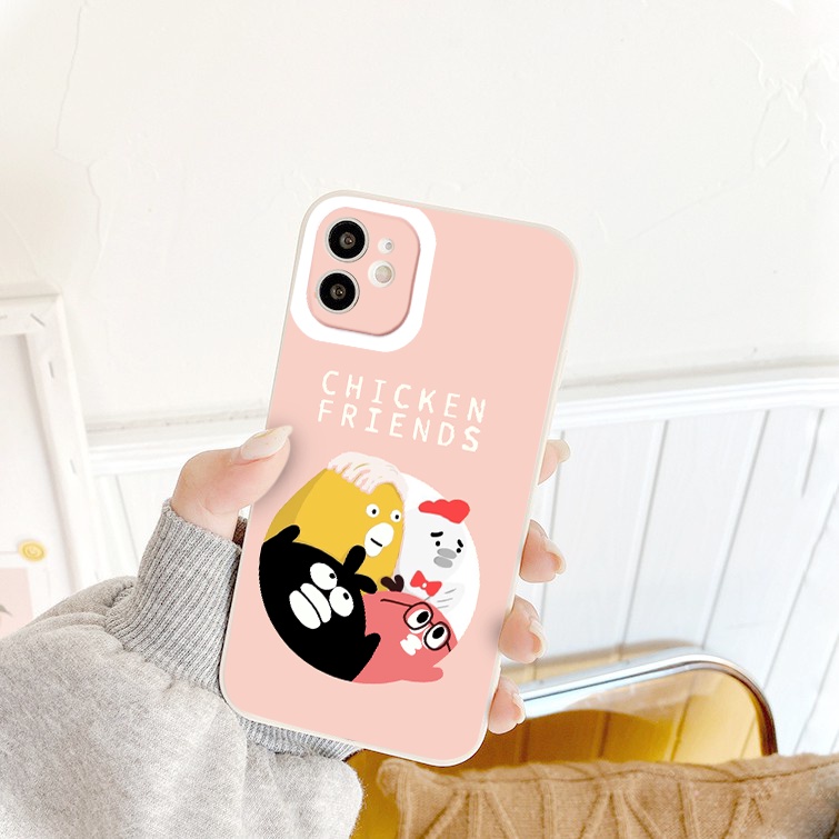 Ốp iphone - Ốp lưng iphone cạnh vuông Chicken friends dành cho ip 6 đến 14promax - ng229