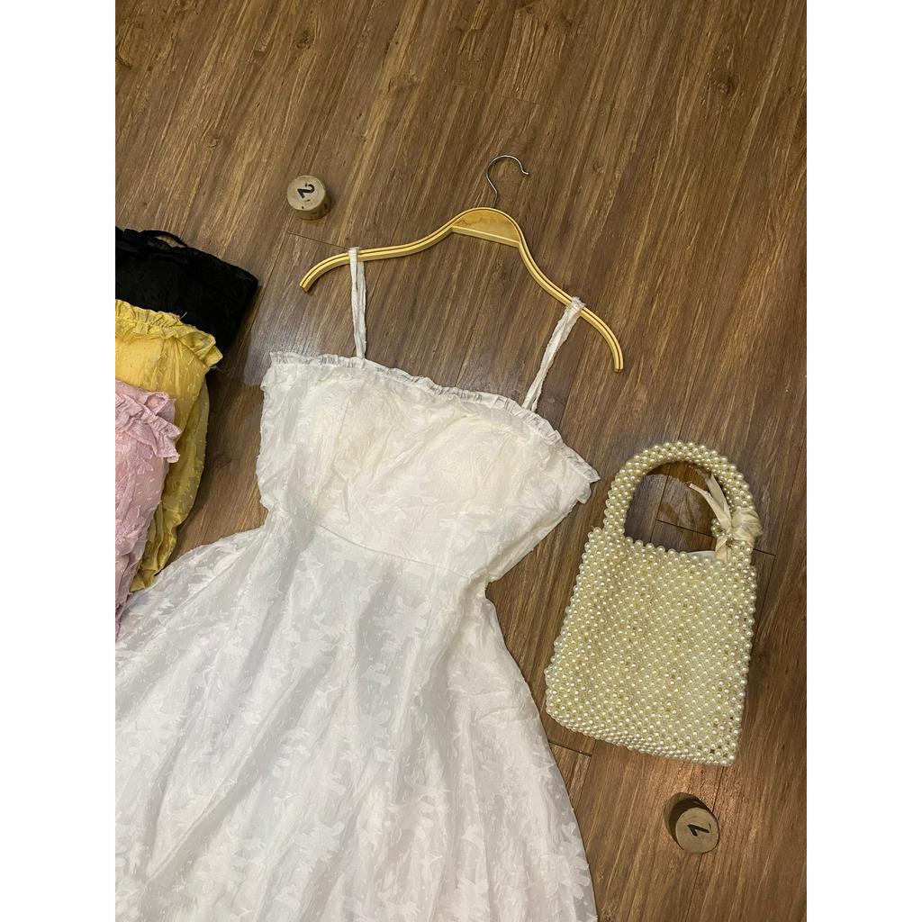 Đầm maxi ren hoa nổi 2 dây cúp ngực, đầm đi biển bigsize Kim Ngân từ 50 kg đến 100 kg M/L/XL/XXL