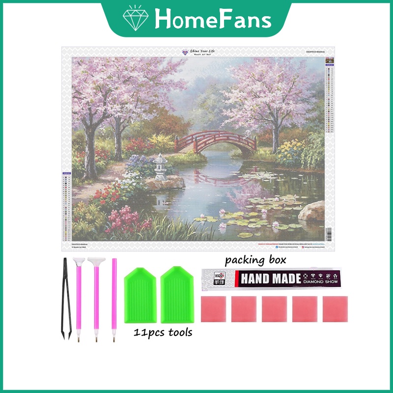 Tranh Đính Đá 5D Tự Làm Hình Phong Cảnh Kích Thước Lớn 80x60cm Trang Trí Nhà Cửa