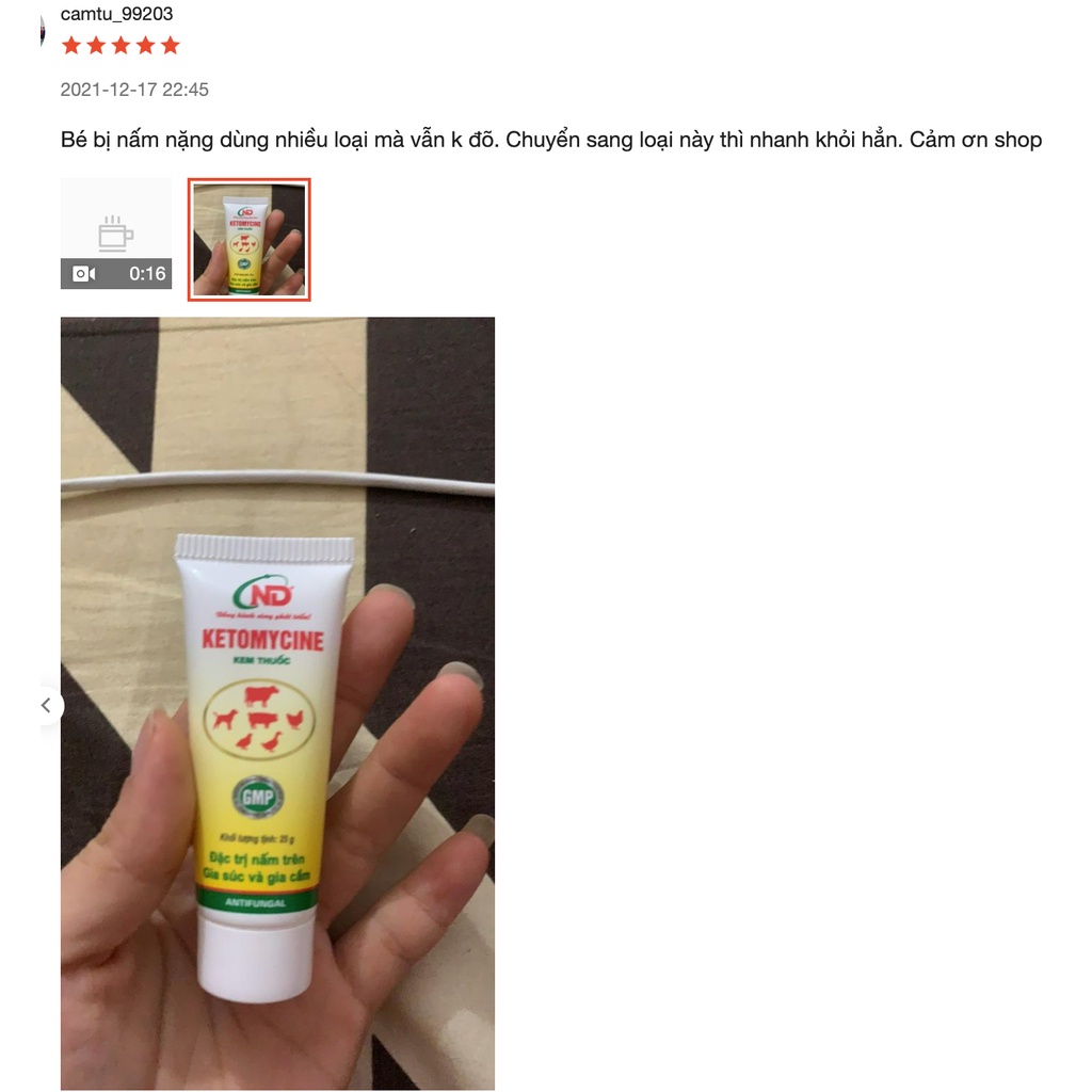 Kem Bôi Nấm Trên Chó Mèo, Gia Súc Và Gia Cầm Ketomycine Tuýp 25g - daochomeo