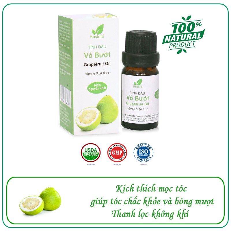 Tinh dầu vỏ bưởi Susinia 10ml 100% nguyên chất tự nhiên