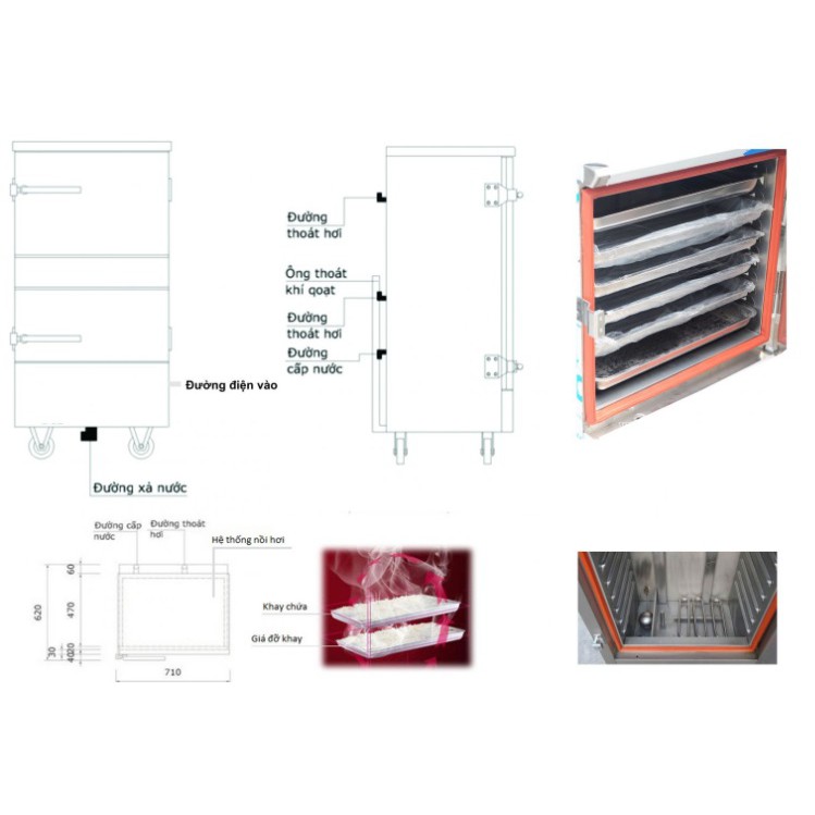 Tủ nấu cơm 6 khay giá rẻ