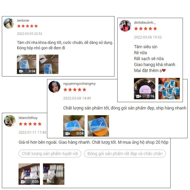 Tăm chỉ nha khoa hộp 50 chiếc tăm xỉa răng vệ sinh chăm sóc răng miệng