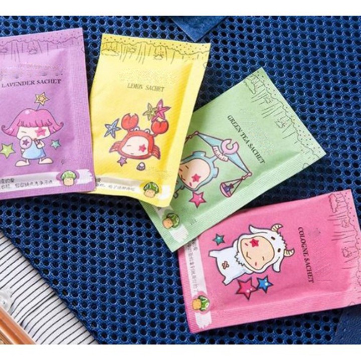 Túi thơm mini 12 cung hoàng đạo thảo mộc tự nhiên để vali balo du lịch