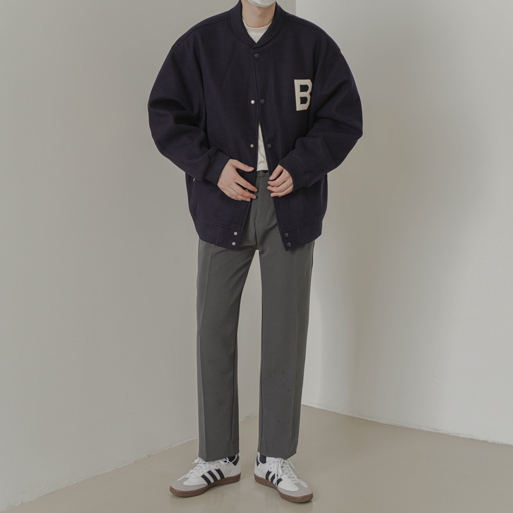 Áo varsity basic 2 màu xanh rêu,xanh tím than