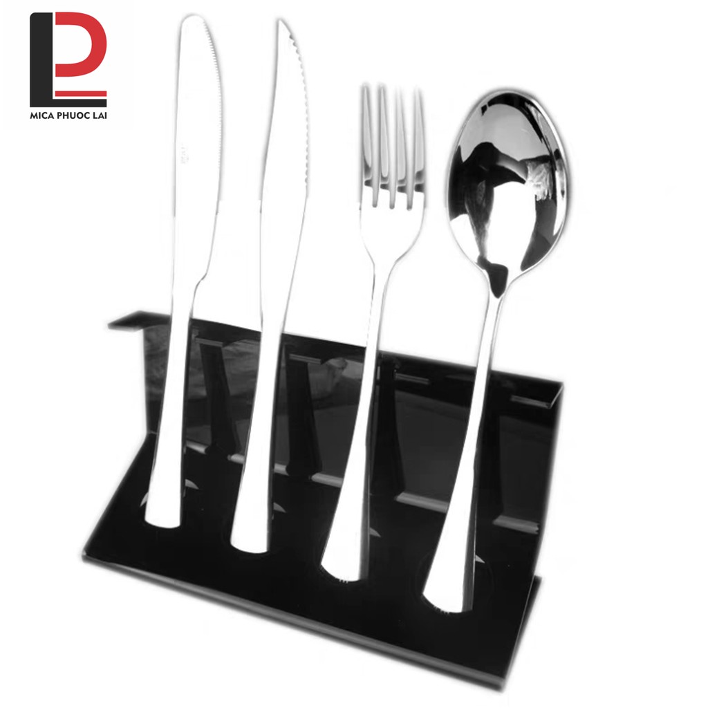 Kệ mica trưng bày bộ dụng cụ ăn/ Giá đỡ acrylic trong suốt để dao, nĩa, đũa, thìa