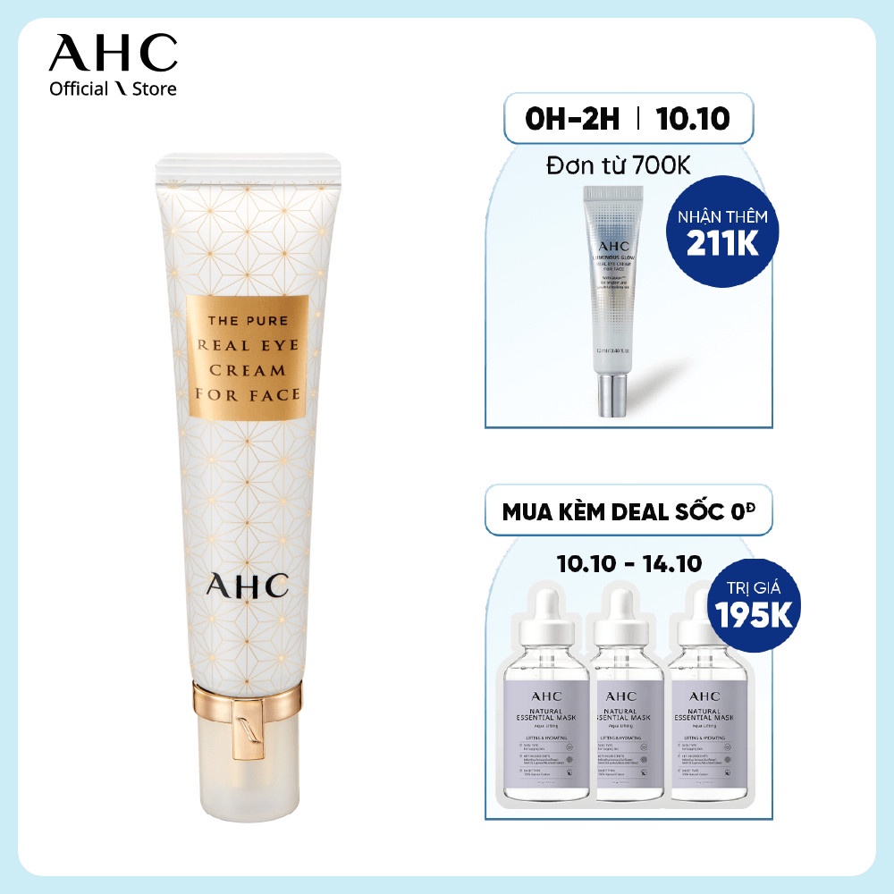 Kem Mắt Chống Lão Hóa Cho Mắt Và Mặt AHC The Pure Real Eye Cream For Face (30ml)