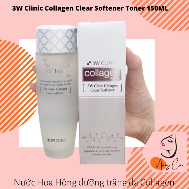 Nước Hoa Hồng Làm Trắng Da 3W Clinic Collagen Clear Softener 150ml